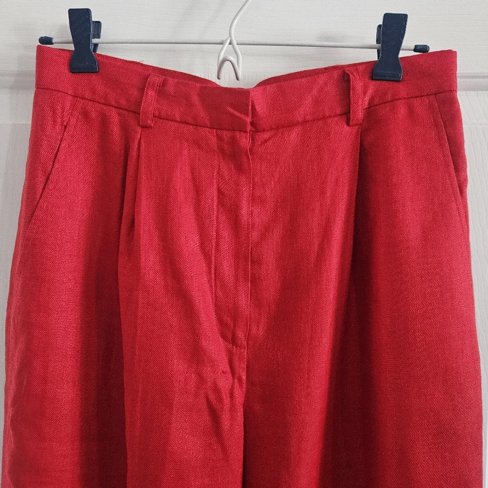 Vintage Ralph Lauren Red Linen Trousers - Picture 5 of 12